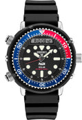 Seiko | SNJ027 Prospex Men's Solar Analog-Digital Silicone Black PADI Special Edition Diver Watch