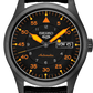 Seiko | SRPH33 Seiko 5 Sport Black Dial and Orange Markers with Black Nylon Strap