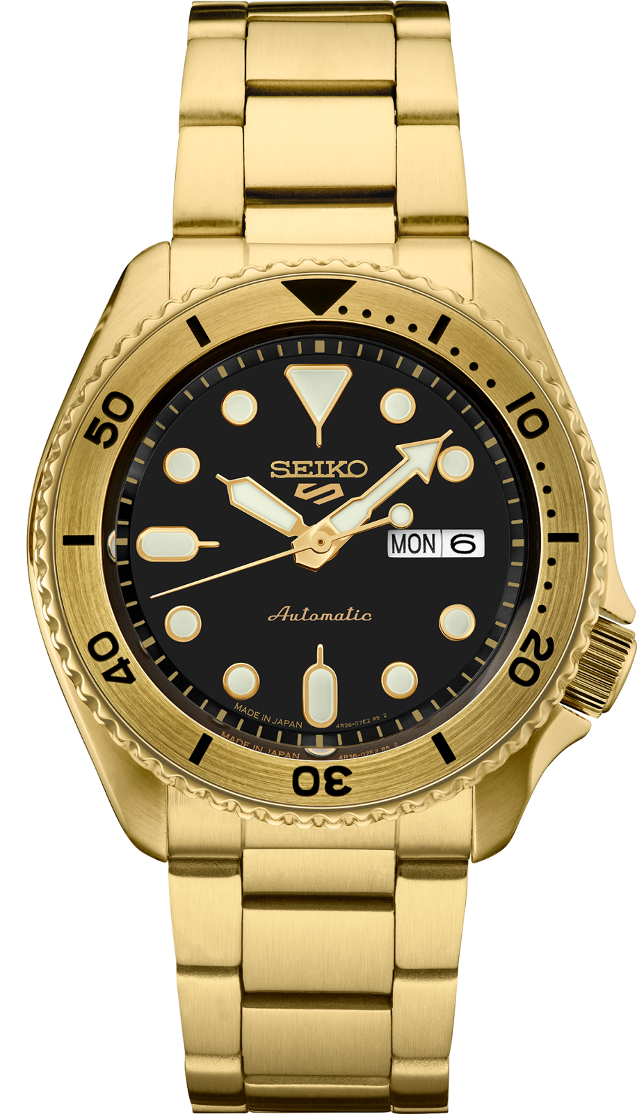 Seiko Watch | 5 Sports SS GP Automatic Black Dial SRPK18