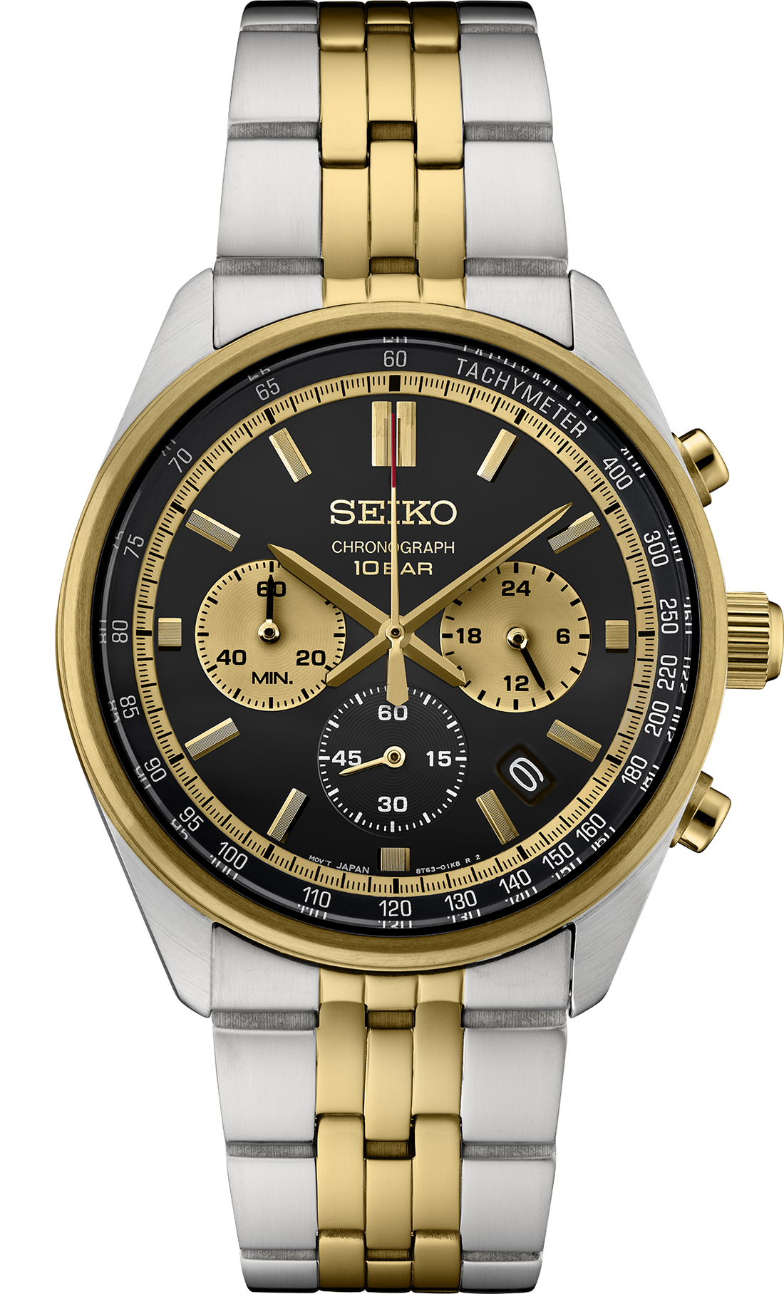 Seiko | SSB430 Men's Quartz Chronograph SS Black Essentials Collection Watch