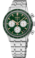 Seiko | Essentials Stainless Steel Quartz Chronograph Green Dial Watch SSB481