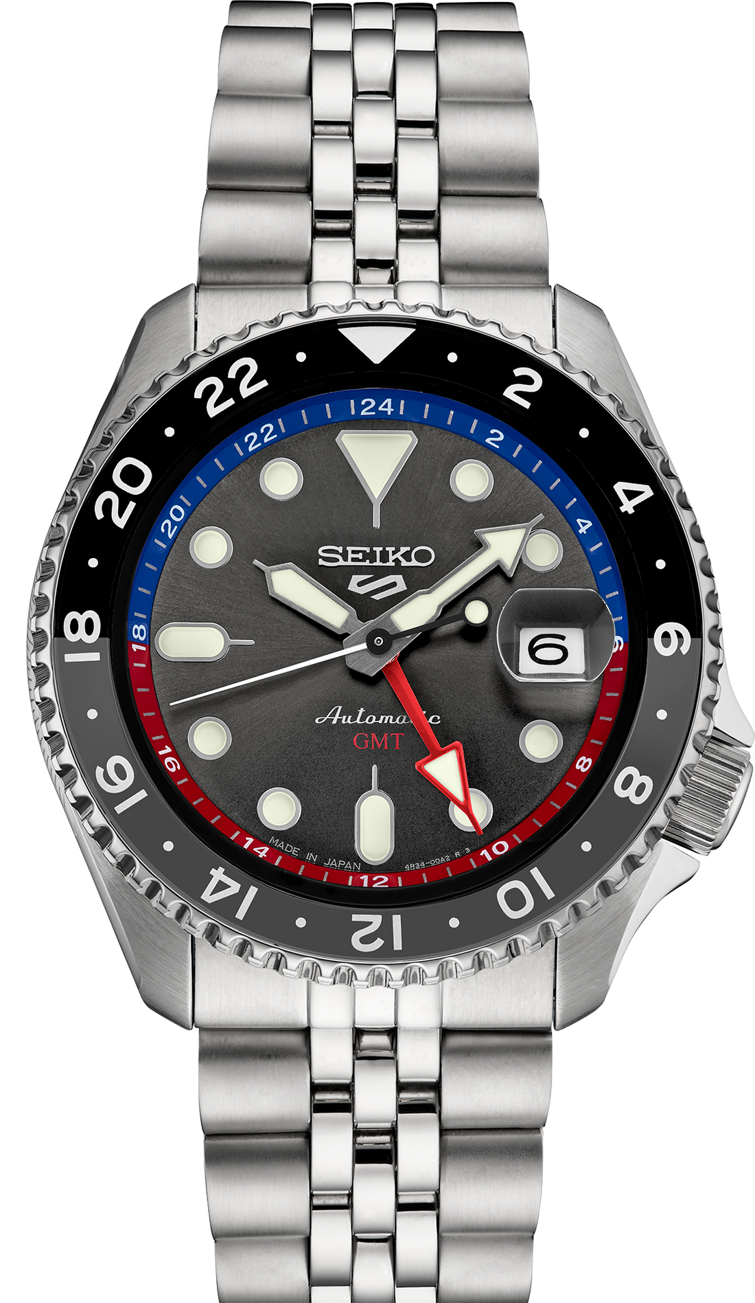 Seiko | SSK019 Seiko 5 Sports Men's Automatic GMT Stainless Steel Charcoal