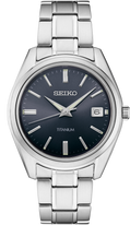 Seiko | SUR373 Classic Quartz Blue Dial Grey Titanium Men's Watch