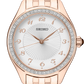 Seiko | Seiko SUR396 Rose Gold Tone Crystal Bezel Quartz Watch