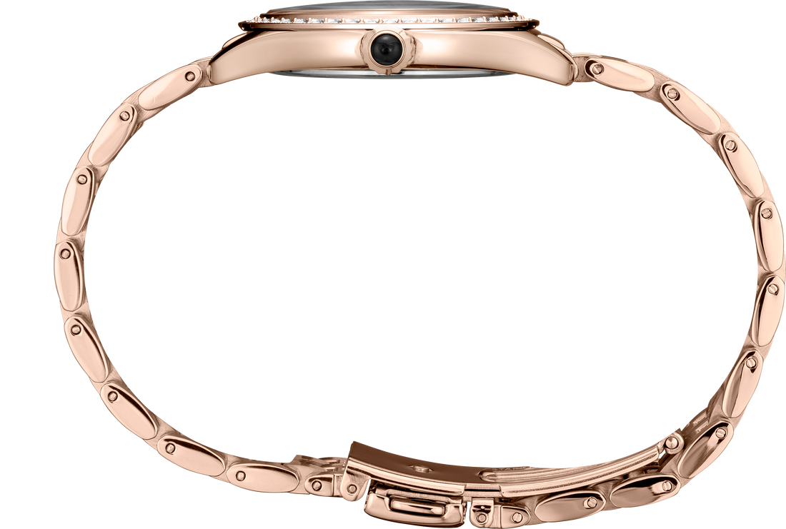 Seiko | Seiko SUR396 Rose Gold Tone Crystal Bezel Quartz Watch