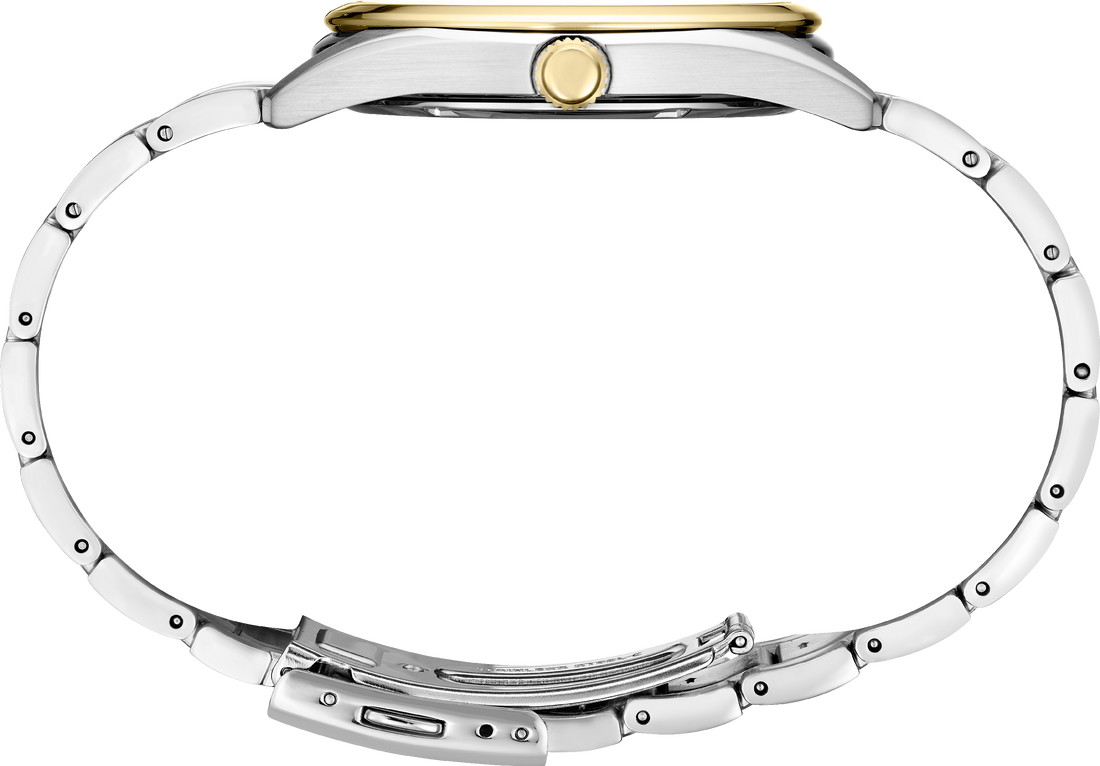 Seiko | SUR460 Eseentials Analog White Dial with Arabic Numerals, Date Calendar, LumiBrite Hands, Two-Tone Stainless Steel Case & Bracelet, 100m Water Resistant