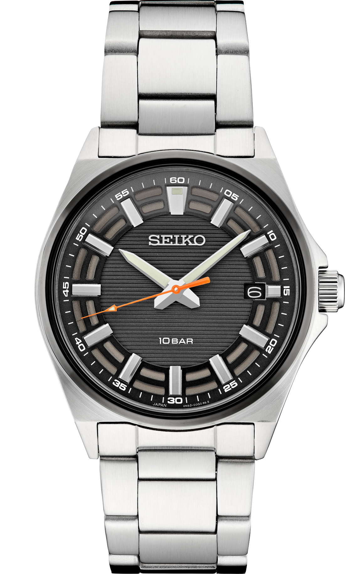 Seiko | SUR507 Essentials Stainless Steel Black Dial Watch