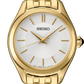 Seiko Essentials SS GP Quartz White Dial Watch SUR538