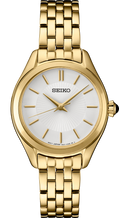 Seiko Essentials SS GP Quartz White Dial Watch SUR538