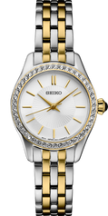 Seiko Essentials Ladies Crystals SS TT Quartz White Dial SUR540