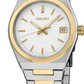 Seiko | SUR578 Essentials 34 mm Two Tone Steel White Quartz Watch