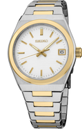 Seiko | SUR578 Essentials 34 mm Two Tone Steel White Quartz Watch