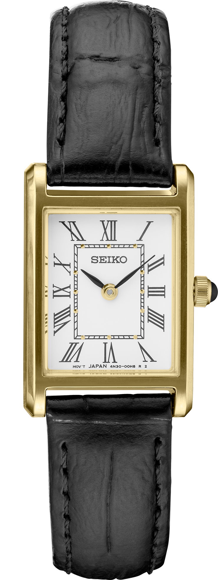 Seiko | SWR054 Seiko Essentials Quartz White Dial Black Leather Watch