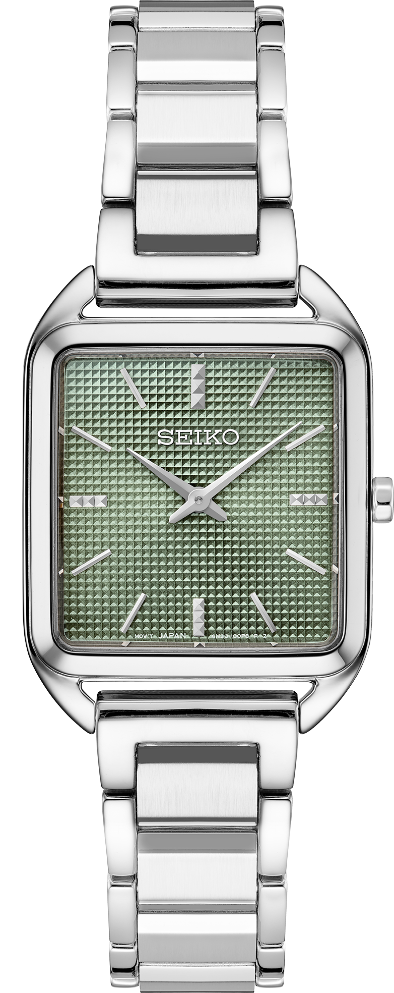 Seiko | SWR075 Essentials Tank Watch with Green Grid Pattern Dial