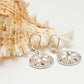 Ocean | Deep Blue Silver White Swarovski Crystal Sand Dollar Drop Earrings Rose Plate