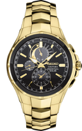 Seiko | Coutura Perpetual Solar Alarm Chronograph Black Dial Men's Watch SSC700