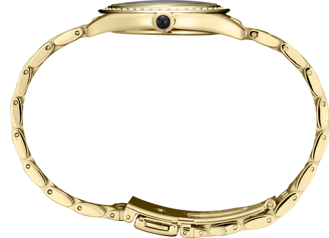 Seiko | Essentials Crystals Stainless Steel Gold Quartz White Dial Watch SUR394