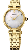 Seiko | Essentials Diamonds Gold Color Quartz Mother of Pearl Dial Women's Watch HGH008
