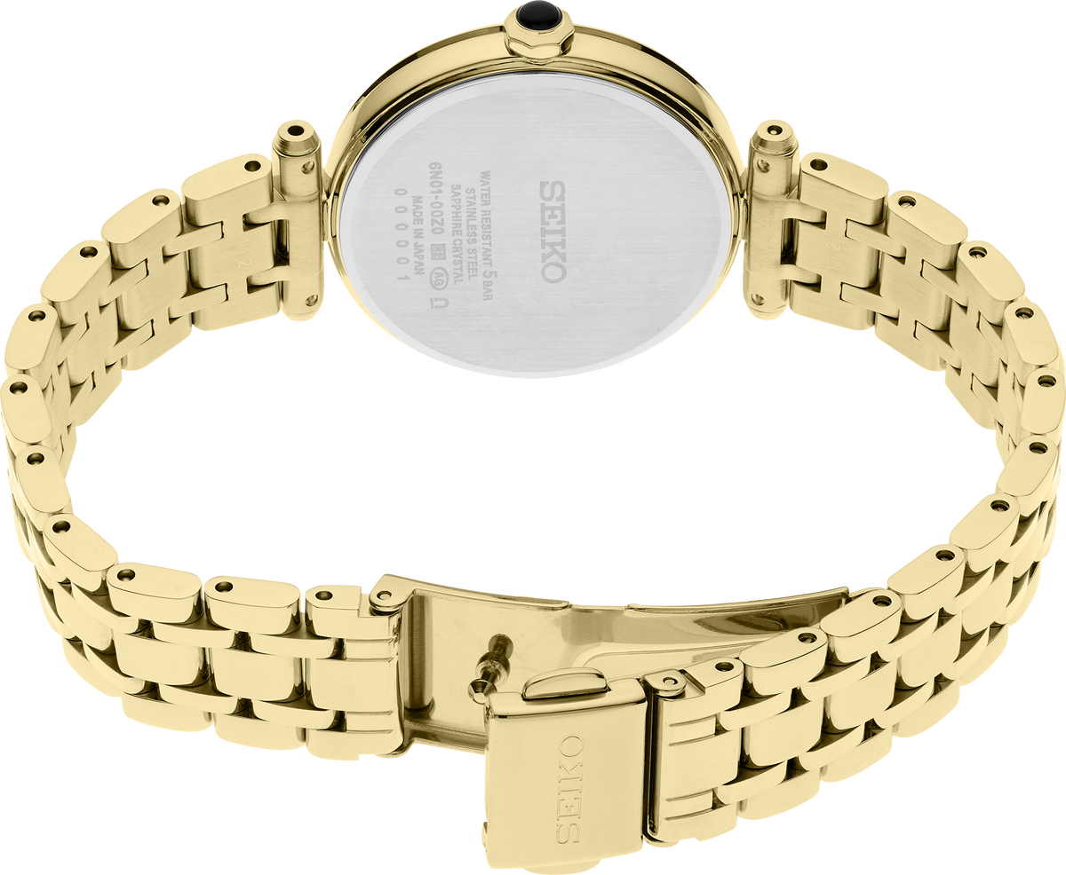 Seiko | Essentials Diamonds Gold Color Quartz Mother of Pearl Dial Women's Watch HGH008