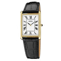 Seiko | SWR104 Essentials Retangle Gold Tone Leather Strap Quartz White Dial