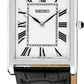 Seiko watch with black leather strap and white face