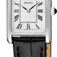 Seiko | Essentials Rectangular Case Roman Numeral Quartz Black Leather Strap White Dial Women's Watch SWR107
