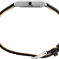 Seiko | Essentials Rectangular Case Roman Numeral Quartz Black Leather Strap White Dial Women's Watch SWR107