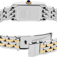Two-tone watch with silver and gold band on a white background