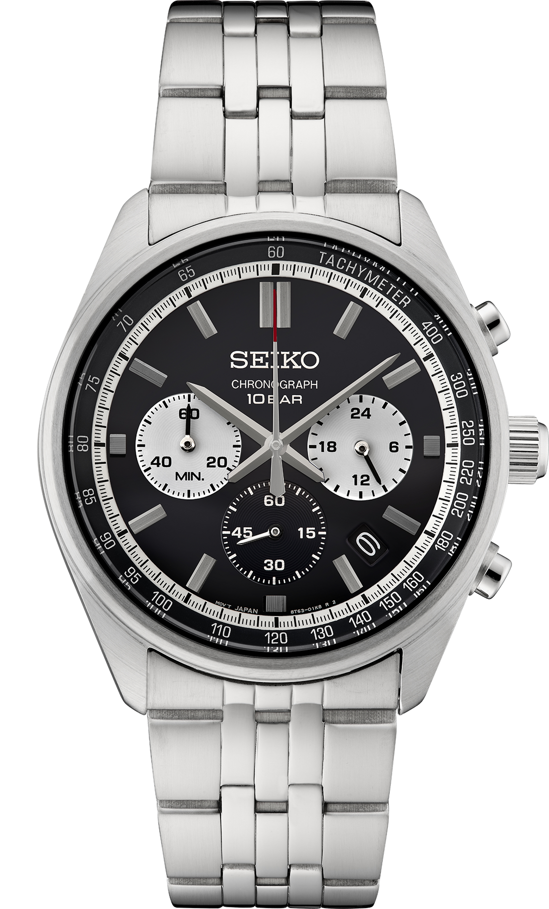 Seiko | Essentials SSB429 Black Dial Stainless Steel Band 100 Meters Water Resistant Watch
