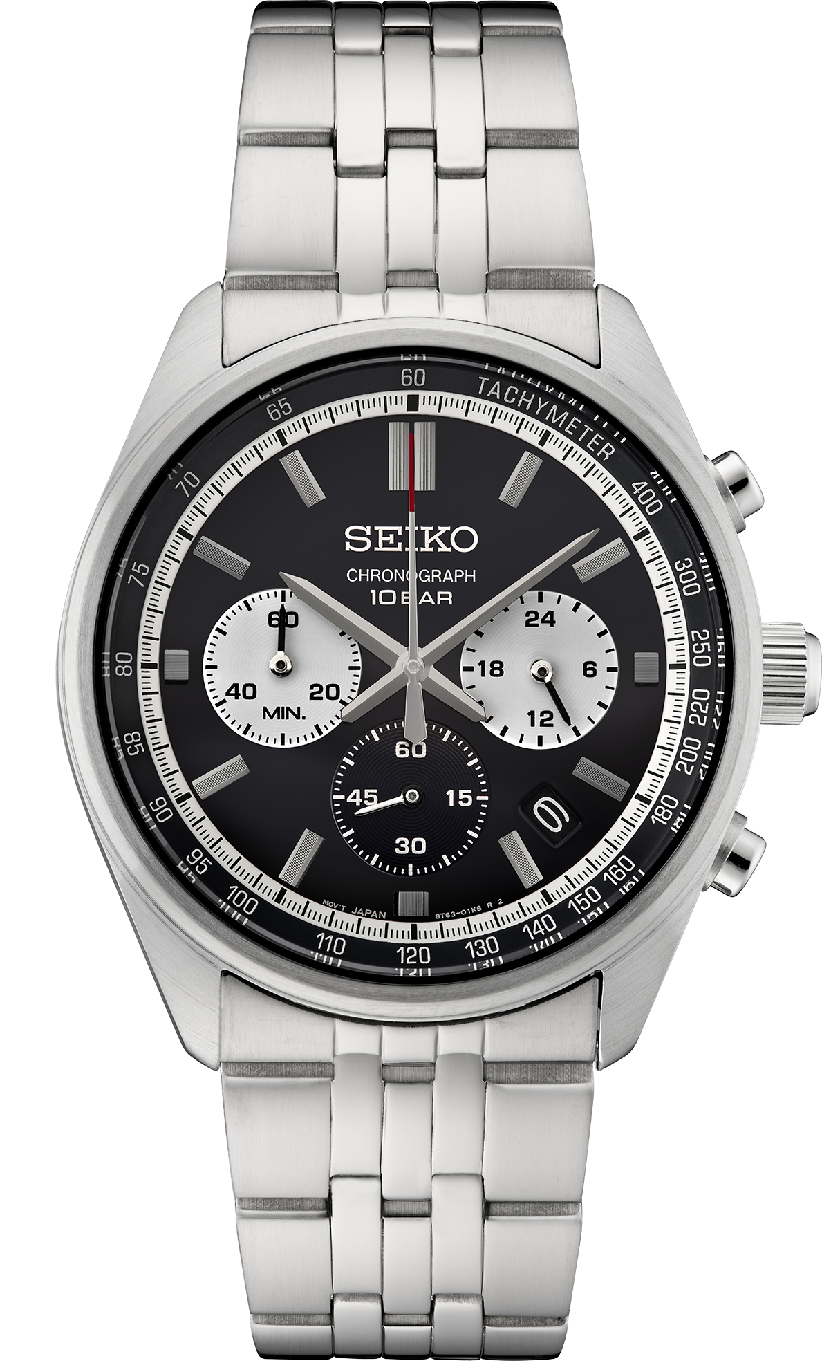 Seiko | Essentials SSB429 Black Dial Stainless Steel Band 100 Meters Water Resistant Watch