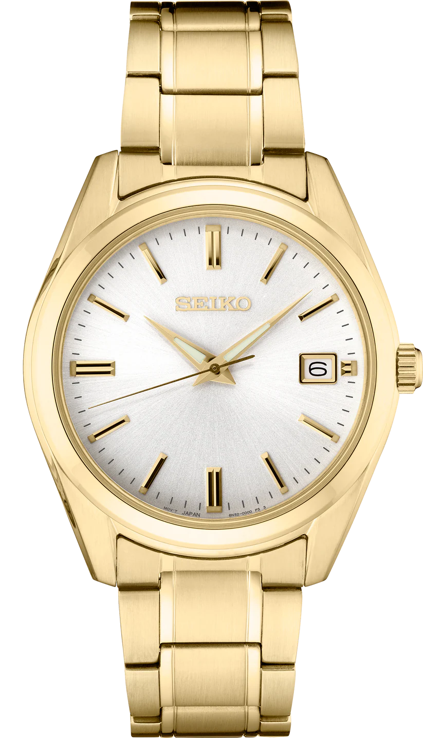 Seiko | SUR314 Essentials Gold Finish White Dial Watch