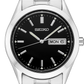 Seiko | Essentials Stainless Steel Quartz Black Dial Men's Watch SUR361