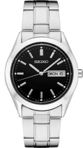 Seiko | Essentials Stainless Steel Quartz Black Dial Men's Watch SUR361