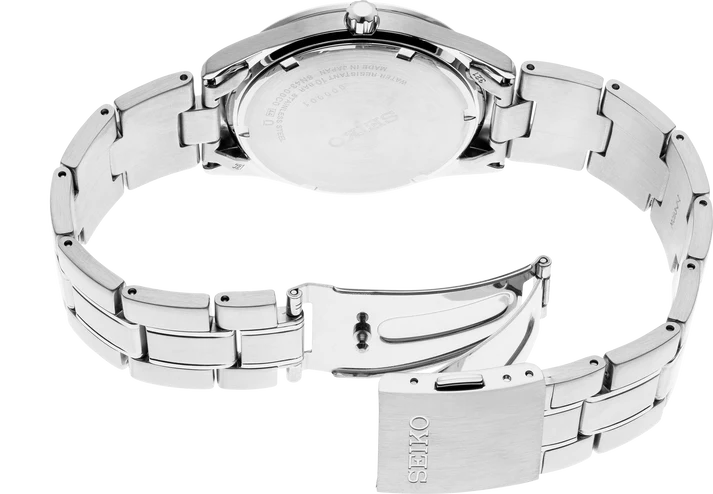 Seiko | Essentials Stainless Steel Quartz Black Dial Men's Watch SUR361