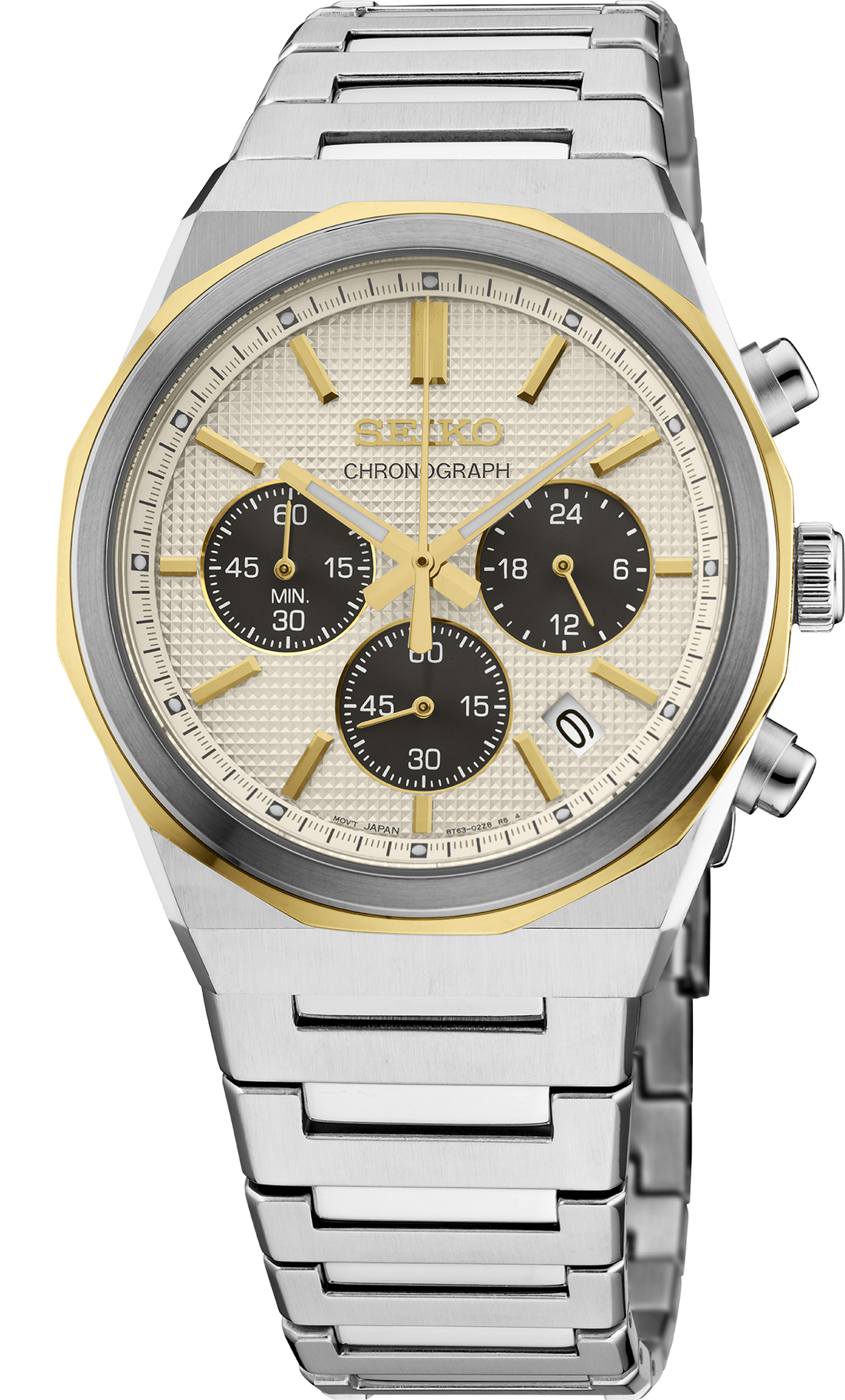 Seiko | Essentials Two Tone Quartz Chronograph Champagne Dial Men's Watch HGK001