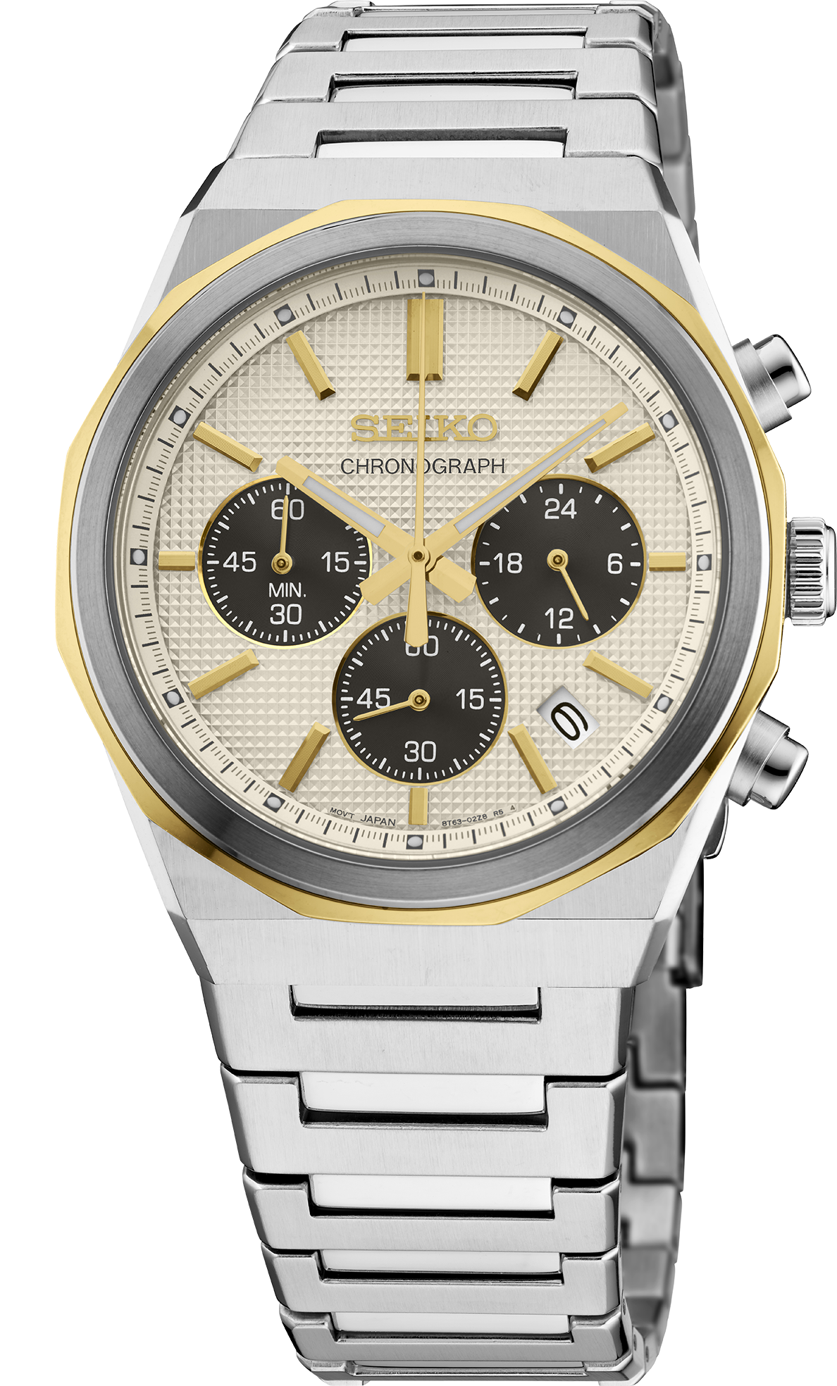 Seiko | Essentials Two Tone Quartz Chronograph Champagne Dial Men's Watch HGK001