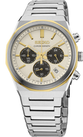Seiko | Essentials Two Tone Quartz Chronograph Champagne Dial Men's Watch HGK001
