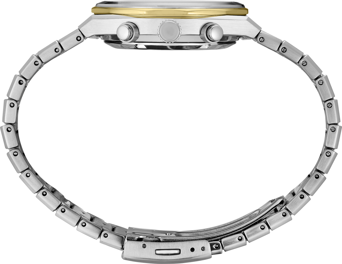 Seiko | Essentials Two Tone Quartz Chronograph Champagne Dial Men's Watch HGK001