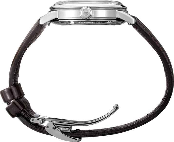 Seiko | Presage Cocktail Time Dark Brown Leather Strap Stainless Steel Red Dial Automatic Men's Watch SRPE41