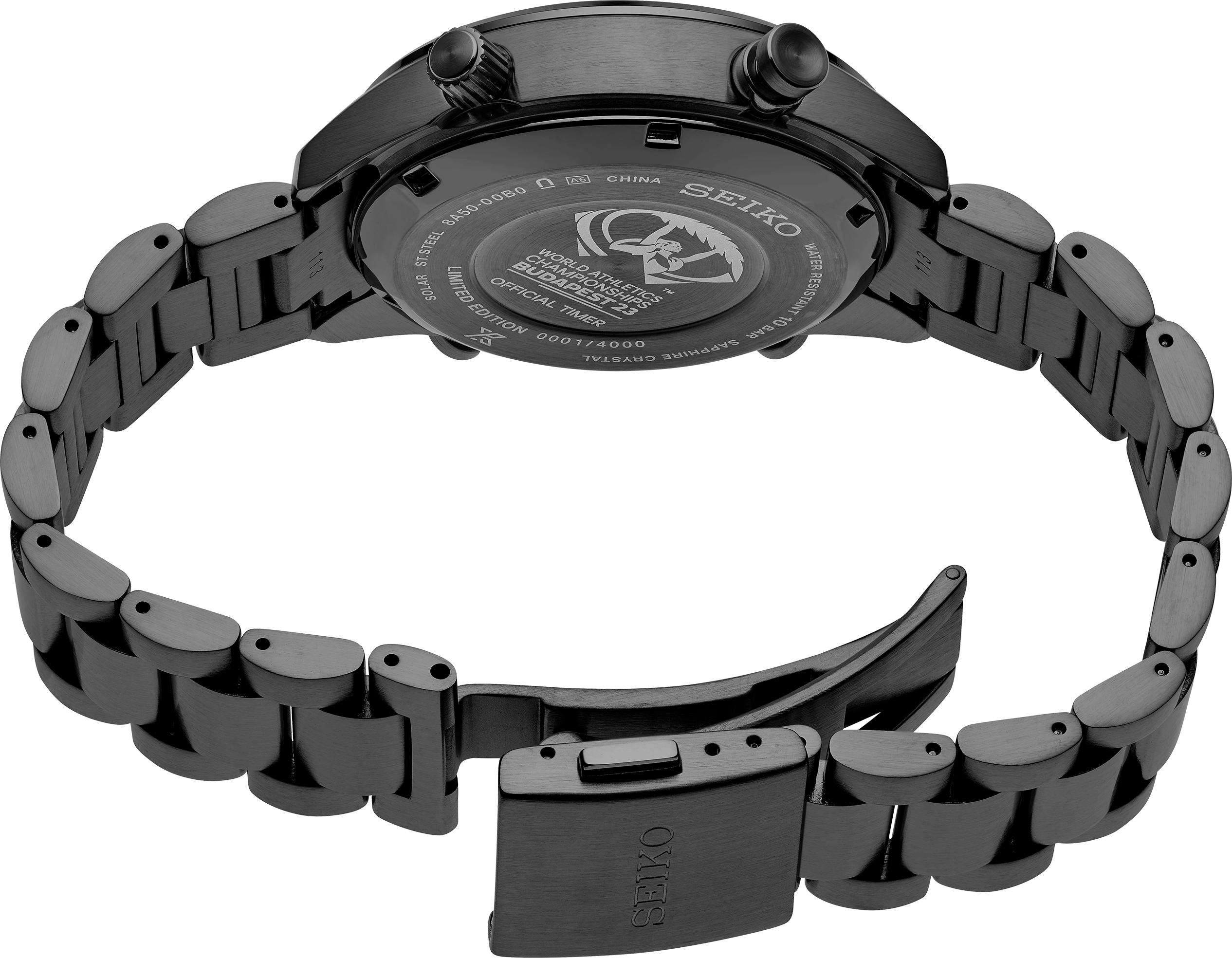 Seiko | SFJ007 Prospex Speedtimer SS Black Ct Solar Chronograph Black Dial World Athletics Campionships Limited Edition Watch