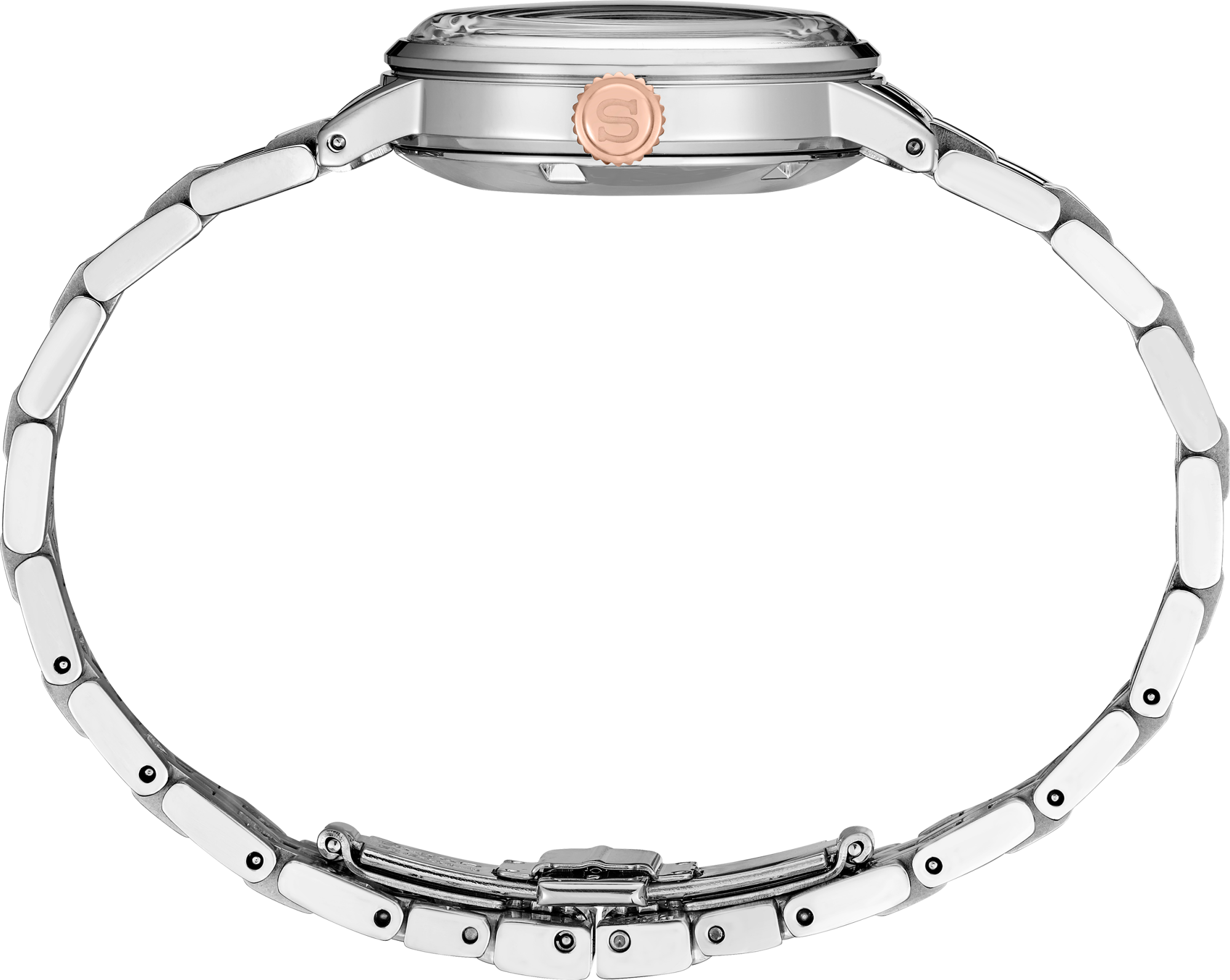 Side Profile of Seiko SRE009 Presage Cocktail Time SS Automatic White Dial Women's Watch 