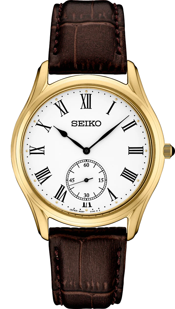 Seiko | SRK050 Essentials White Dial with Brown Leather Strap Men's Watch