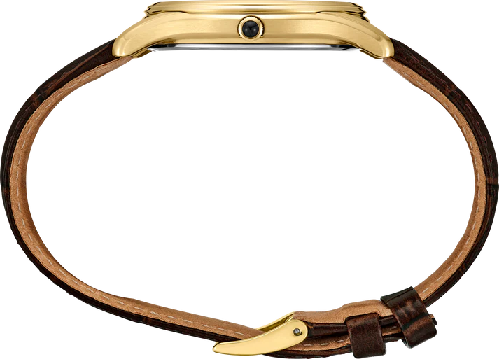 Seiko | SRK050 Essentials White Dial with Brown Leather Strap Men's Watch side