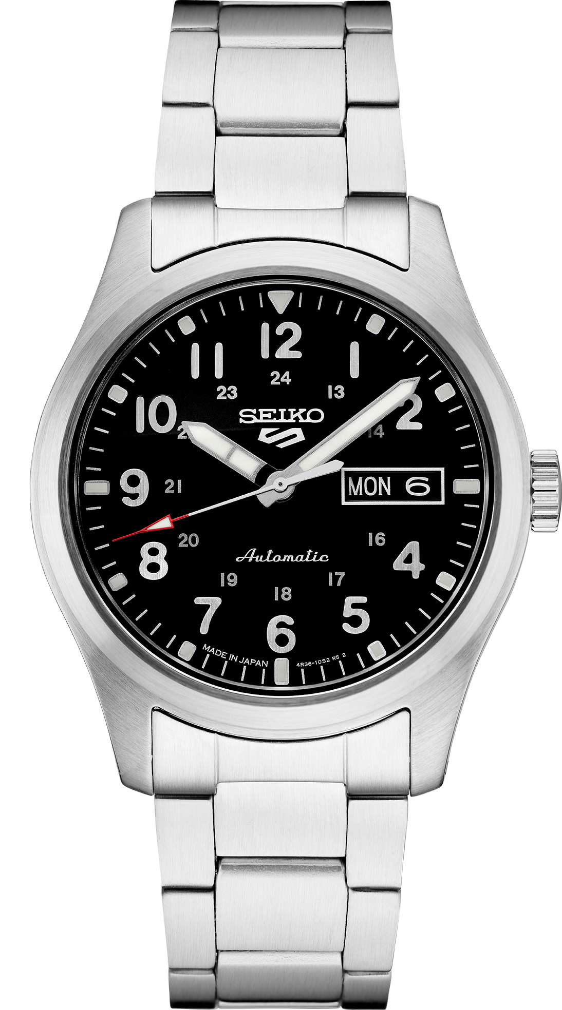Seiko | SRPG27 Seiko 5 Sports Men's Stainless Steel Black Dial Automatic Watch