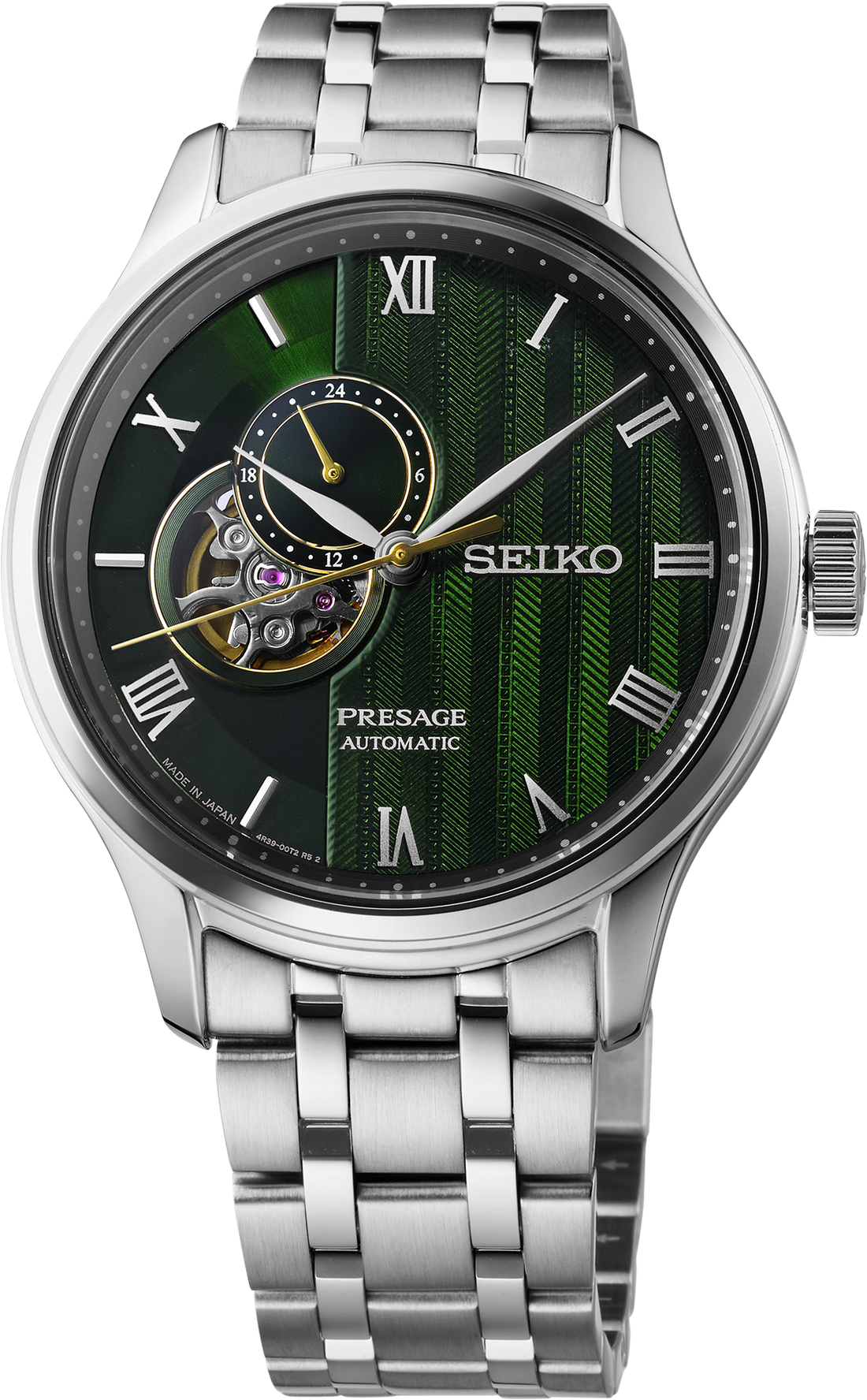Seiko | SSA463 "Open Heart" Presage Men's Automatic Stainless Steel Green Japanese Garden Watch