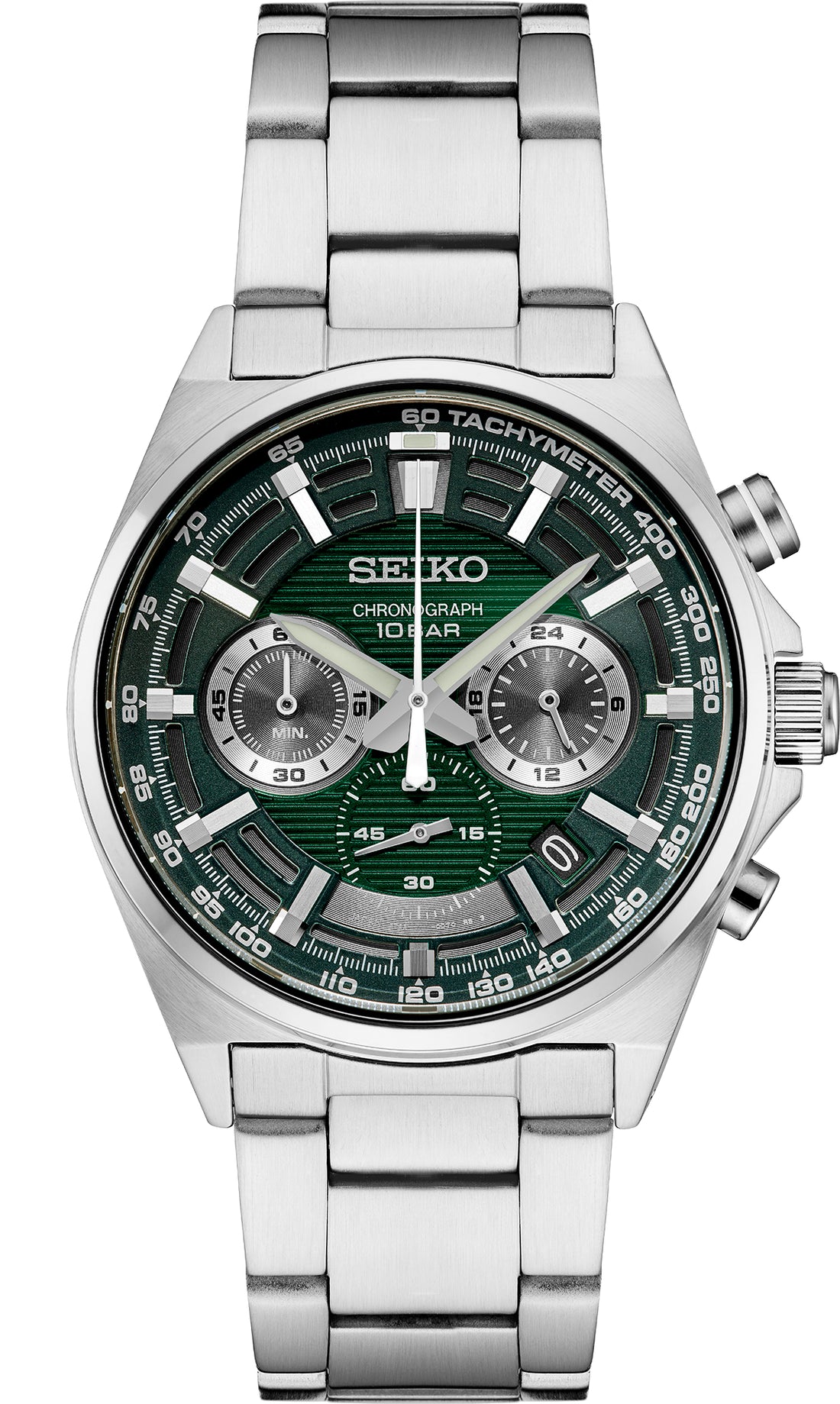 Seiko | SSB405 Essentials Men's Quartz Chronograph Stainless Steel Green Watch