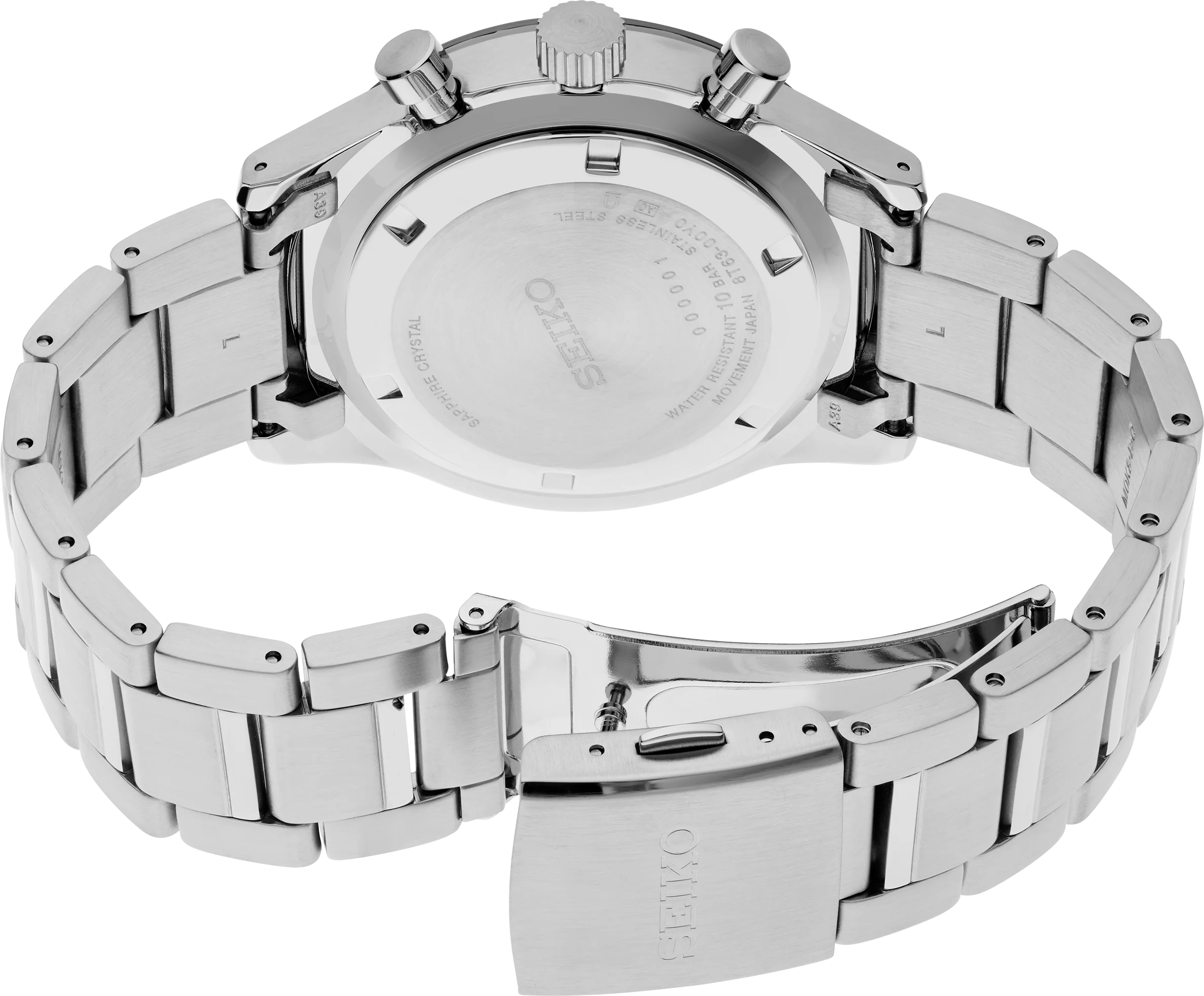 Seiko | SSB445 Essentials Quartz Chronograph Stainless Steel Bracelet blue dial sapphire crystal