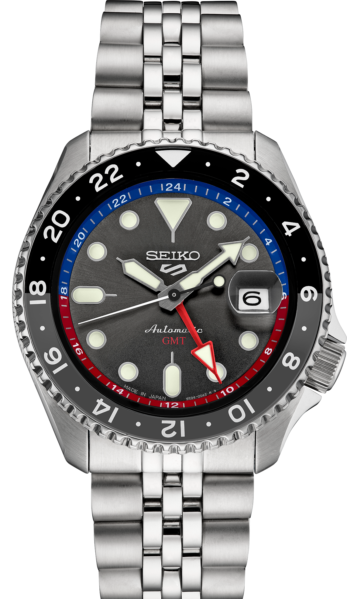 Seiko | SSK019 Seiko 5 Sports Men's Automatic GMT Stainless Steel Charcoal