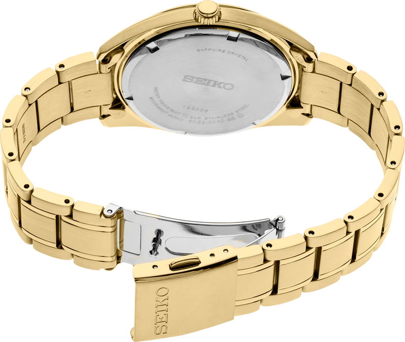 Seiko | SUR314 Essentials Gold Finish White Dial Watch Quartz Movement