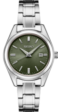 Seiko SUR533 Essentials SS Quartz Green Dial Watch